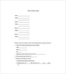 Dog Bill Of Sale 8 Free Sample Example Format Download