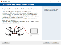 update the firmware on parrot minidrone