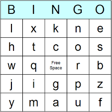 alphabet lower case bingo cards