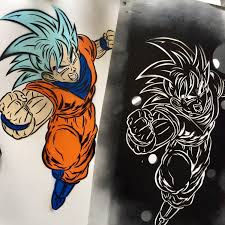 Star martial god technique # 470. Side By Side Goku Spray And My Final Stencil Layer For His Black Outline Goku Dragonballsuper Spraypaintart Spray Paint Art Stencil Art Art Painting