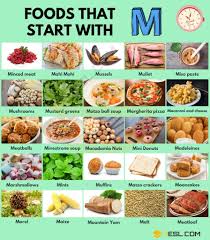88 tasty foods that start with m