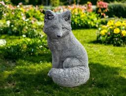 Realistic Fox Statue Wild Animal