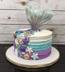 Mermaid Cake Teal And Purple gambar png