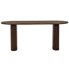 Dark Brown Acacia Oval Dining Table