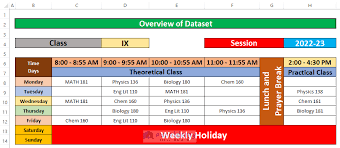 how to make a daily schedule in excel