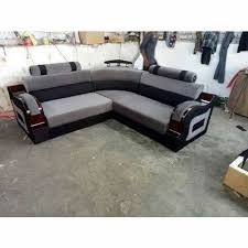 velvet and solid wood l shaped sofa set