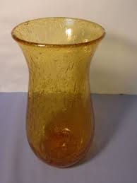 bubbles hand blown art glass vase