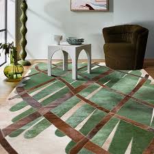 luxurious green rug real leather