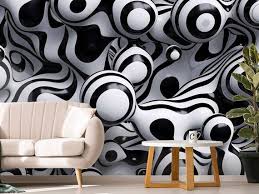 3d Wallpapers Mural Wall Decor Black