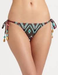 Ondademar Womens Java Tie Bikini Swim Bottom Multicolor