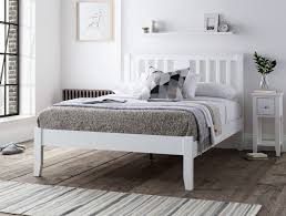 malmo white wooden bed frame time4sleep