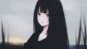 anime black hair sad wallpaper