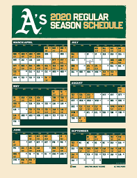Open this before you go purchasing other graphics to see what extras are included. Oakland Athletics Release 2020 Regular Season Schedule