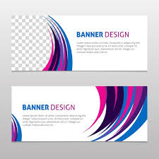 free vector pink and blue banner design