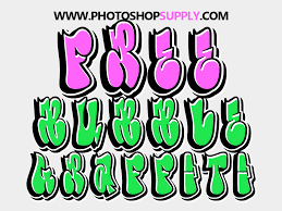 free bubble graffiti font photo