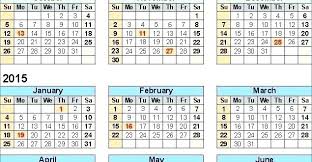 Academic Calendar Template Printable School Year Annual 2015