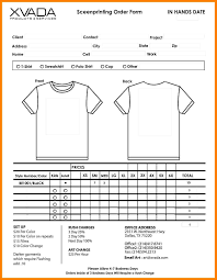 Shirt Order Form Template Excel T Free Download Tee Stock