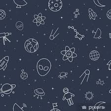 Wall Mural Space Icon Seamless Pattern