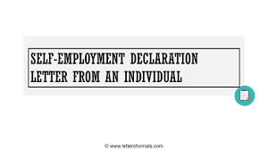 self employment declaration letter