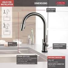 If your delta kitchen faucet exhibits very low flow: Delta Trinsic Single Handle Pull Down Sprayer Kitchen Faucet With Touch2o Technology In Black Stainless 9159t Ks Dst The Home Depot