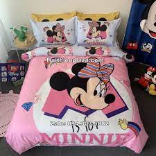 Bộ chăn ga trẻ em chuột Mickey mầu hồng - Vải cotton mềm mại