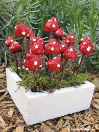 Fairie Garden Ready With Diy Mushrooms