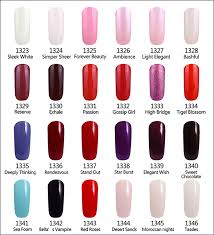 Gelartist Gelish Gel Nail Polish Colour Swatch Charts