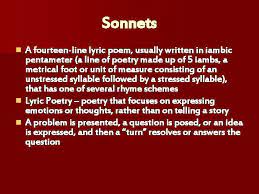 sonnets a fourline poem