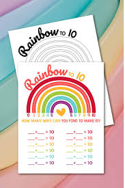 rainbow making 10 worksheet made with