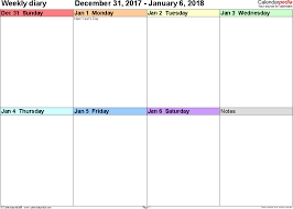Weekly Calendar 2018 For Word 12 Free Printable Templates