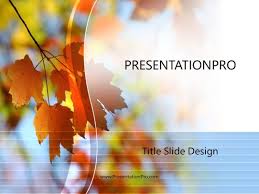 Maple Leafs In Autumn Powerpoint Template Background In