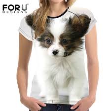 Us 22 99 Forudesigns Kawaii Dogs 3d Papillon Women Summer T Shirt Casual For Teen Girls O Neck Bodybuilding Female Shirts Female In T Shirts From