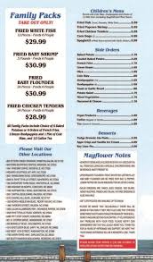menu of mayflower seafood restaurant in