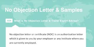 no objection letter for visa