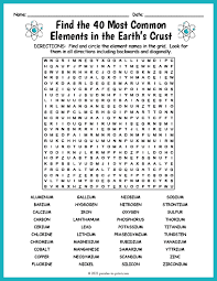 the elements word search