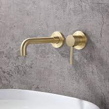 brushed brass single lever handle wall
