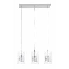 Beldi 24976 P3 Miami Collection 3 Light Chrome Pendant With Clear Glass Shade Vip Outlet