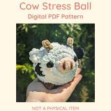 Cow Stress Ball Crochet Amigurumi Pattern Pdf File // Cowball - Etsy