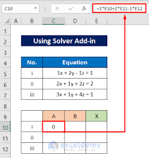 Solve System Of Equations In Excel