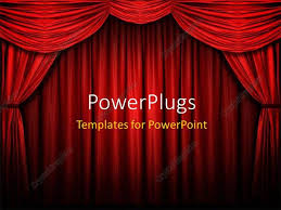 Powerpoint Template Red Stage Curtain With Arch Entrance