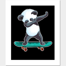 panda skateboarding skater gifts