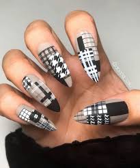 30 pretty houndstooth nail art designs
