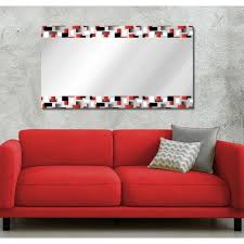 Black And Red Checker Decor Wall Mirror