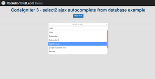 Codeigniter Select2 Autocomplete Example Select2
