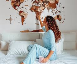 Wooden World Map Wall Art