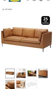 ikea stockholm genuine leather couch