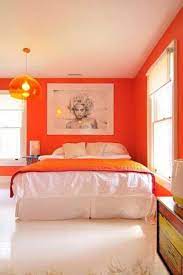Try denim blue and orange. Modern Interior Design Ideas Celebrating Bright Orange Color Shades Bedroom Orange Orange Bedroom Decor Orange Rooms