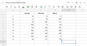 how to sum columns or rows in google sheets