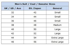 clothing size conversion charts