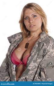 Pin Up Girl Implied Nude Military Uniform Stock Image - Image of girl,  sensual: 29353095